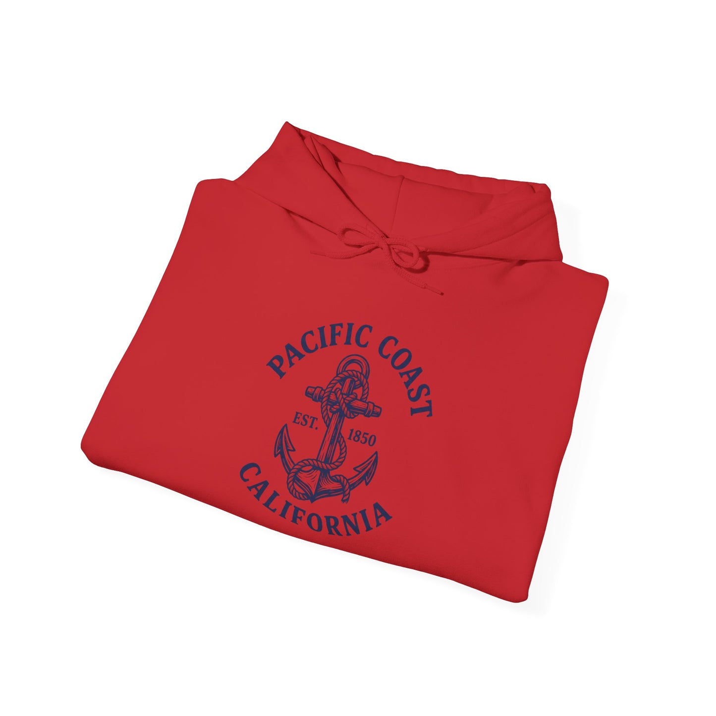 Pacific Coast California Anchor Hoodie — Nautical Vintage Beach Sweatshirt
