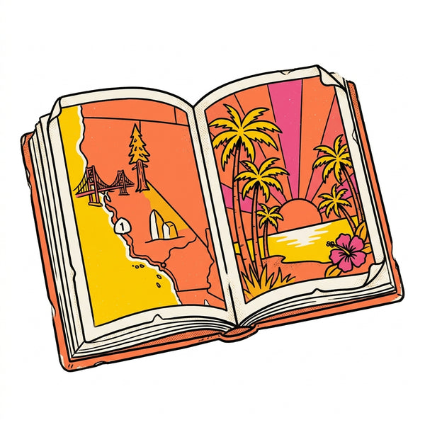 California digital guides — vintage paperback book illustration
