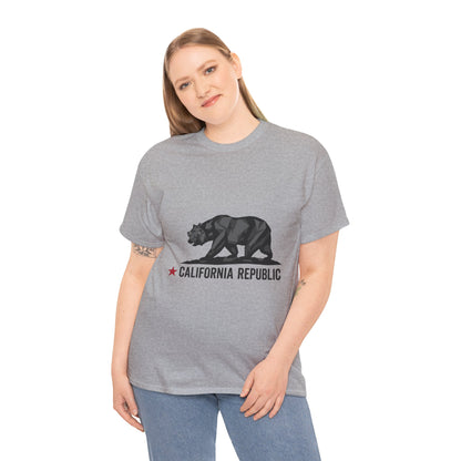 California Republic Bear T-Shirt — Vintage Grayscale Bear Graphic Tee