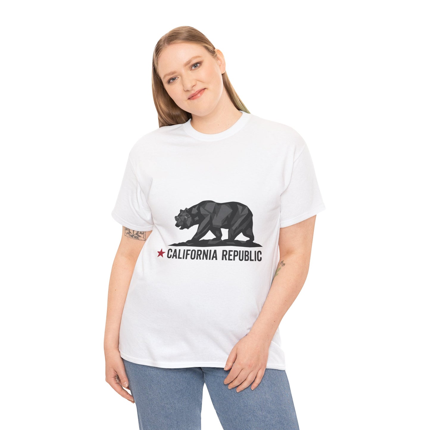 California Republic Bear T-Shirt — Vintage Grayscale Bear Graphic Tee
