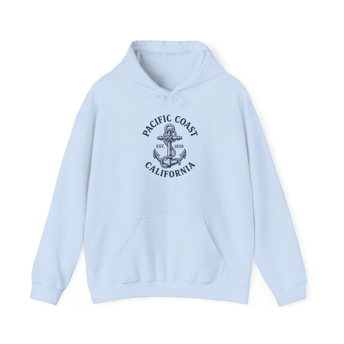 Pacific Coast California Anchor Hoodie — Nautical Vintage Beach Sweatshirt