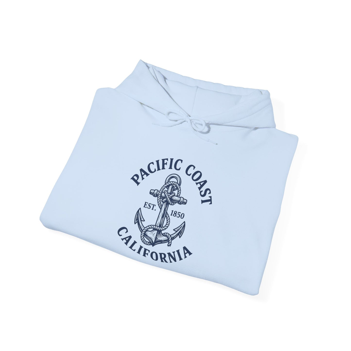 Pacific Coast California Anchor Hoodie — Nautical Vintage Beach Sweatshirt