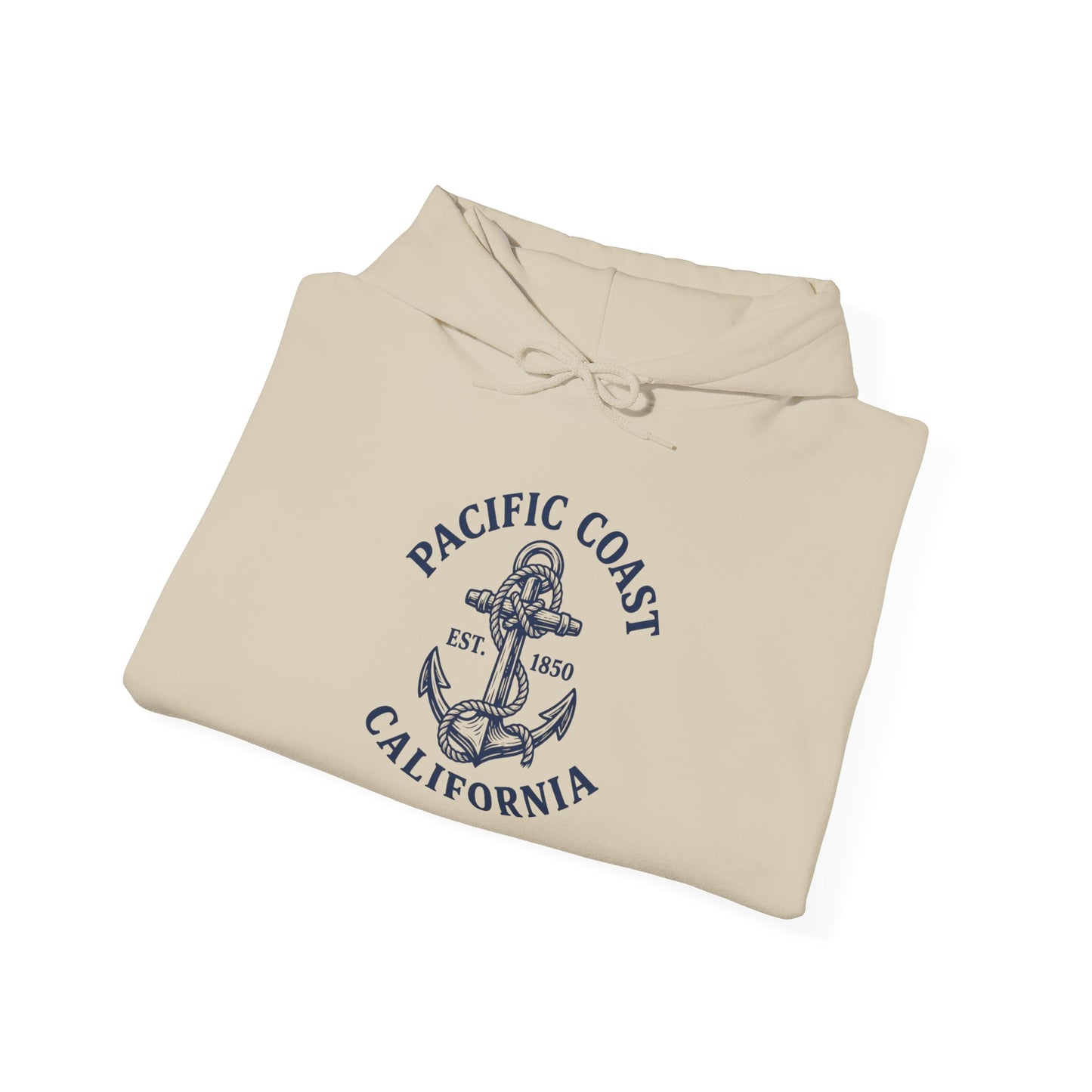 Pacific Coast California Anchor Hoodie — Nautical Vintage Beach Sweatshirt