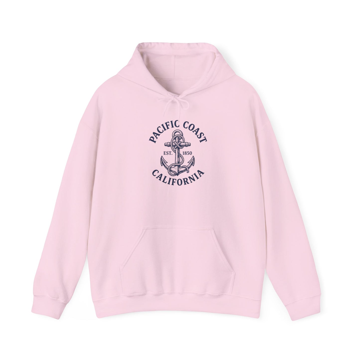 Pacific Coast California Anchor Hoodie — Nautical Vintage Beach Sweatshirt