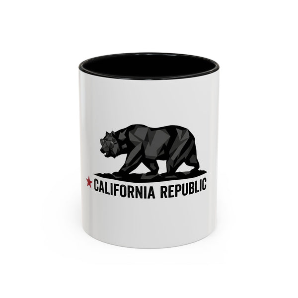 California Republic Geometric Bear Accent Coffee Mug — State Flag Inspired 11/15 oz