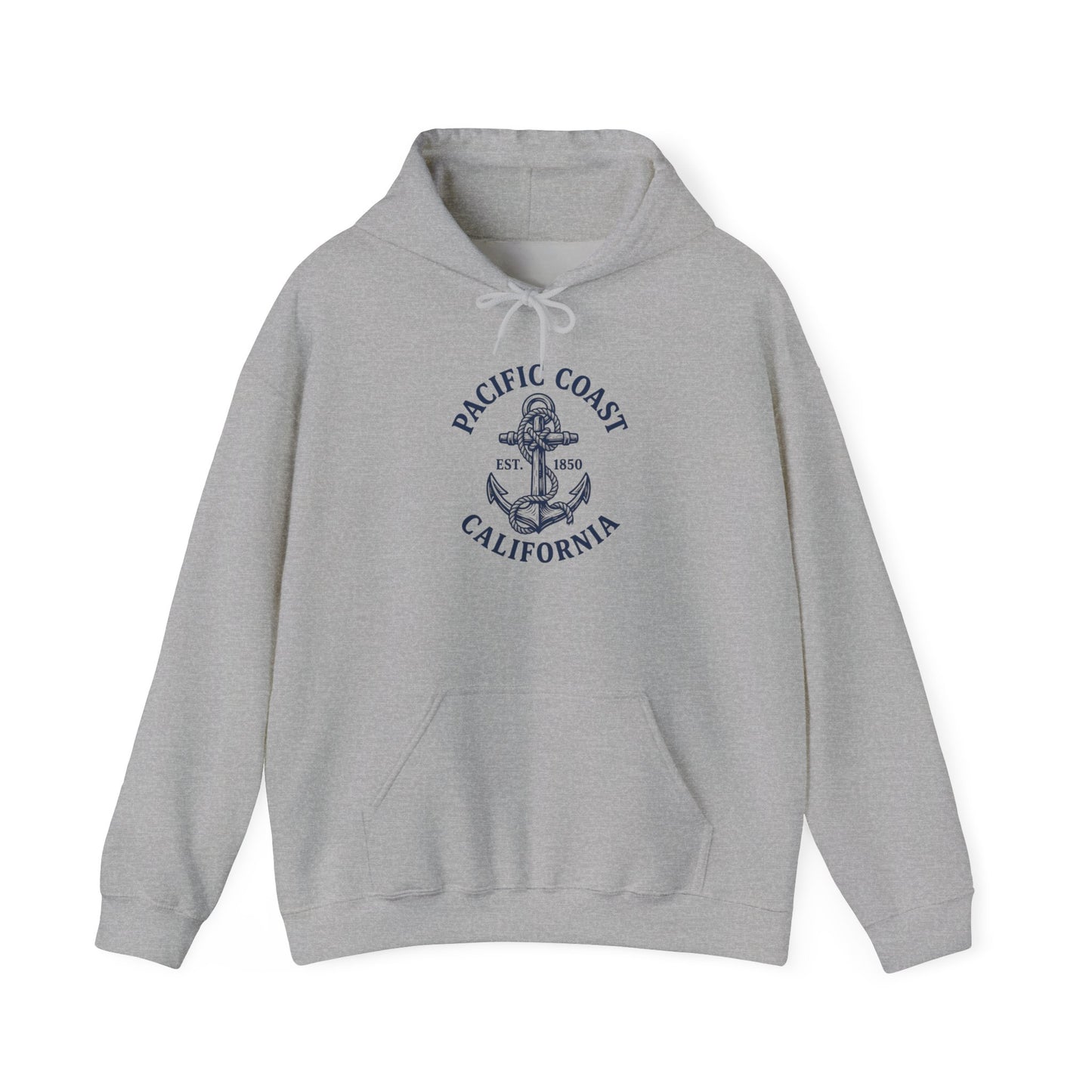 Pacific Coast California Anchor Hoodie — Nautical Vintage Beach Sweatshirt