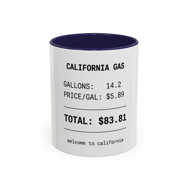California Gas Receipt Coffee Mug — "Total: 83.81" Accent Mug