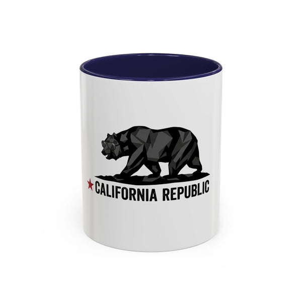 California Republic Geometric Bear Accent Coffee Mug — State Flag Inspired 11/15 oz
